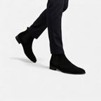 Kacob | Men's Suede Chelsea Boots Square Toe