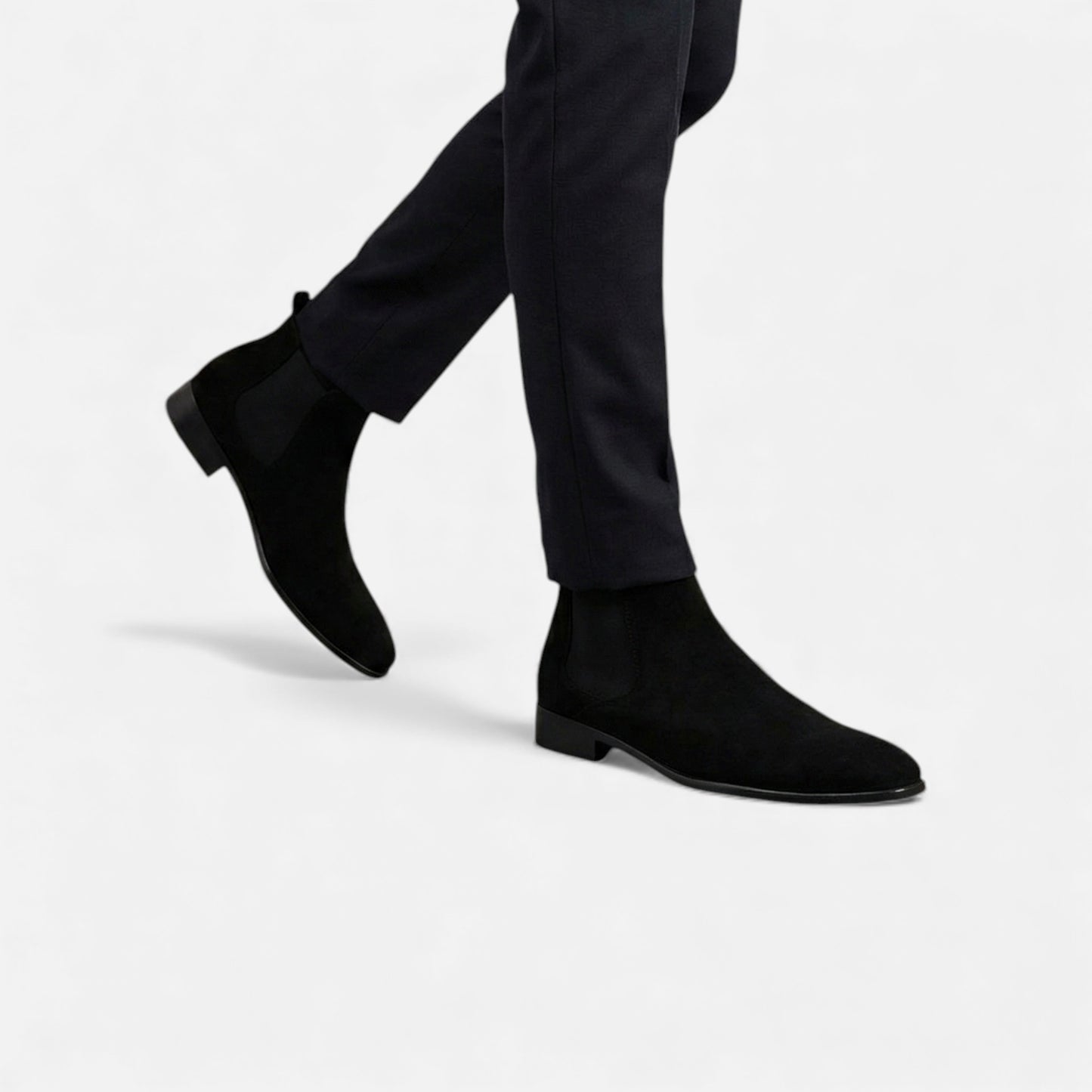 Kacob | Mens Suede Chelsea Boots Square Toe