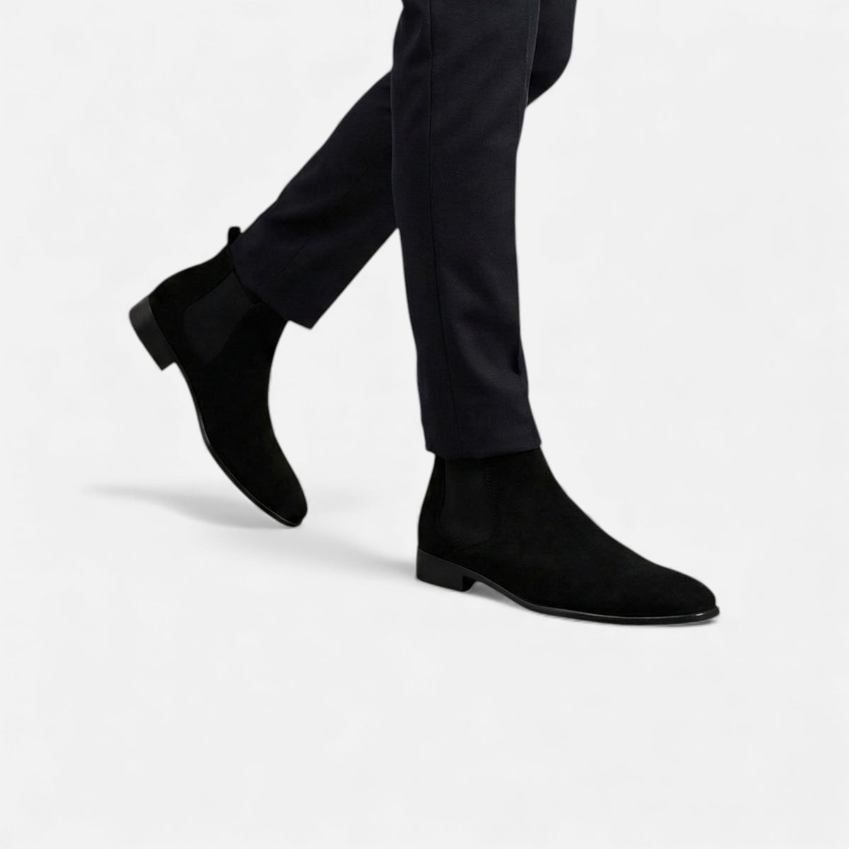 Kacob | Men's Suede Chelsea Boots Square Toe