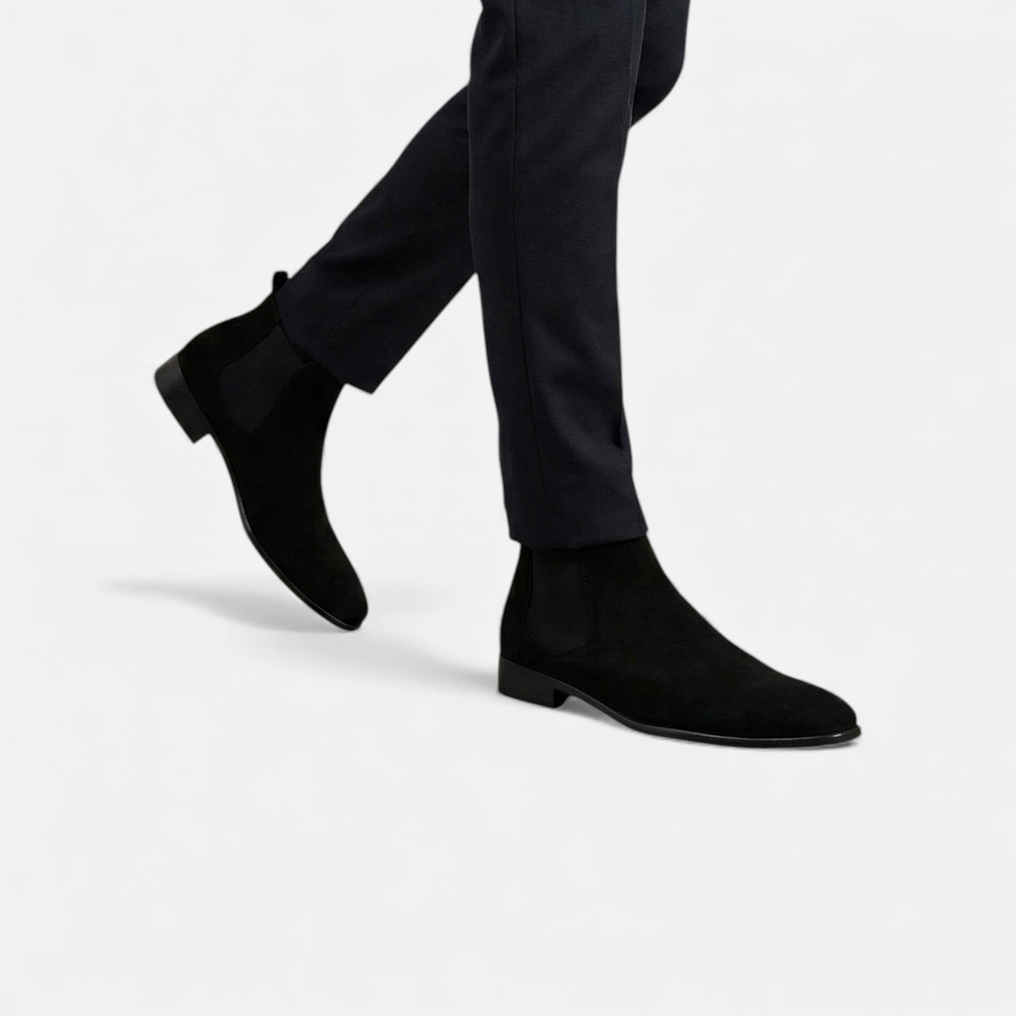 Kacob | Men's Suede Chelsea Boots Square Toe