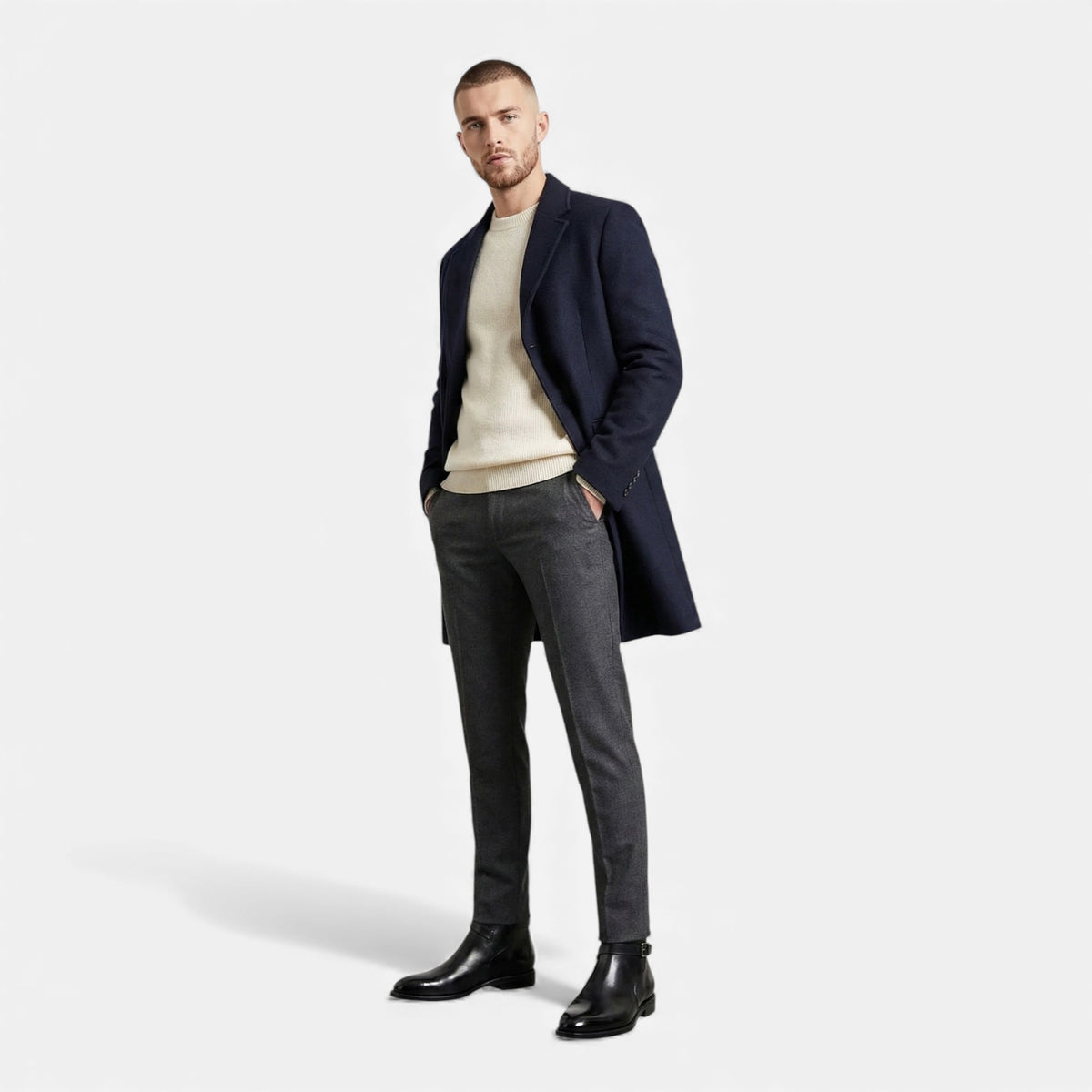 Kacob | Men's Leather Jodhpur Boots Slip On Black