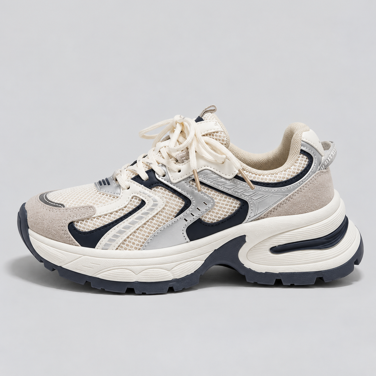 Kacob | Women's Chunky Platform Trainers – Mesh Panel Sneakers