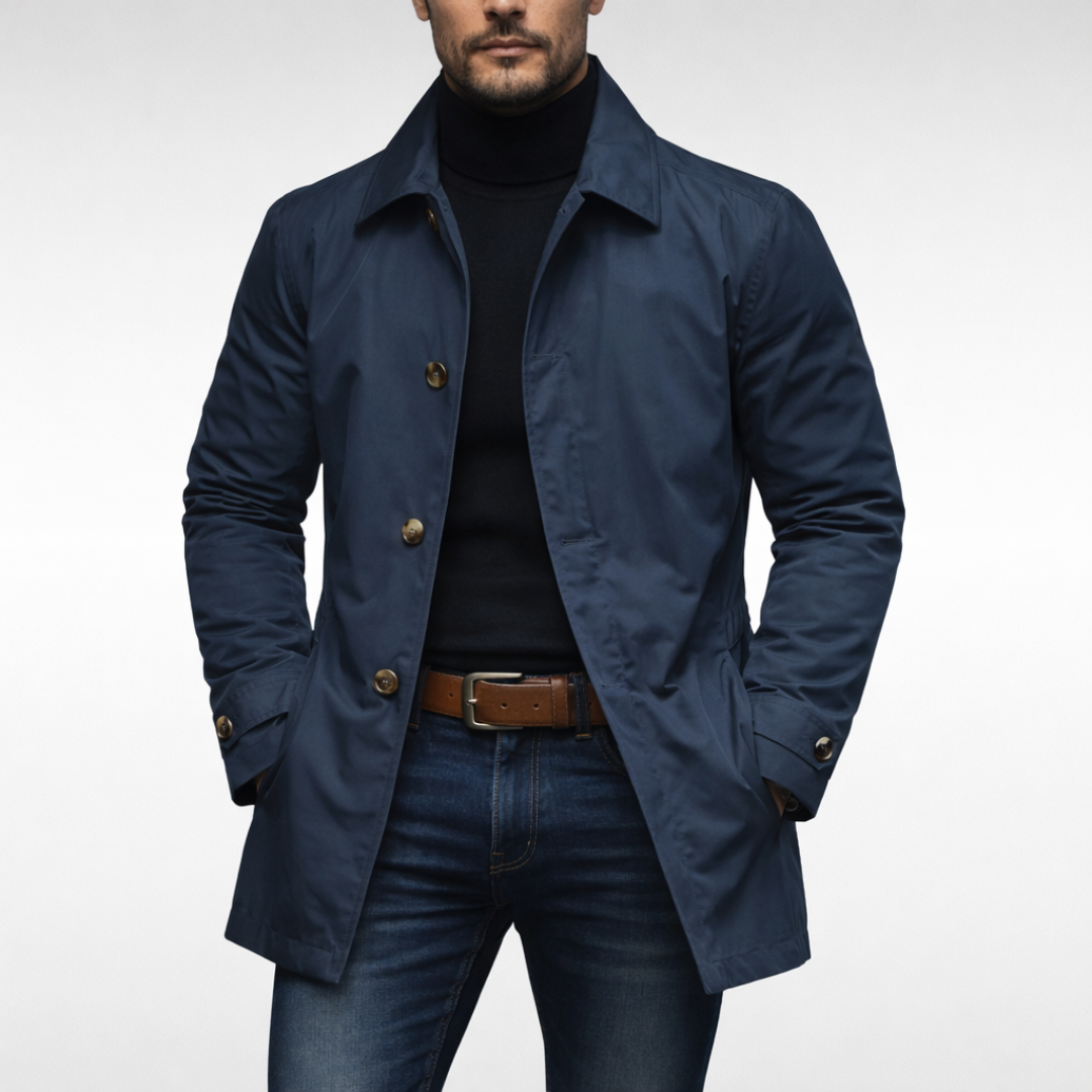Kacob | Men's Long Trench Coat Single Breasted