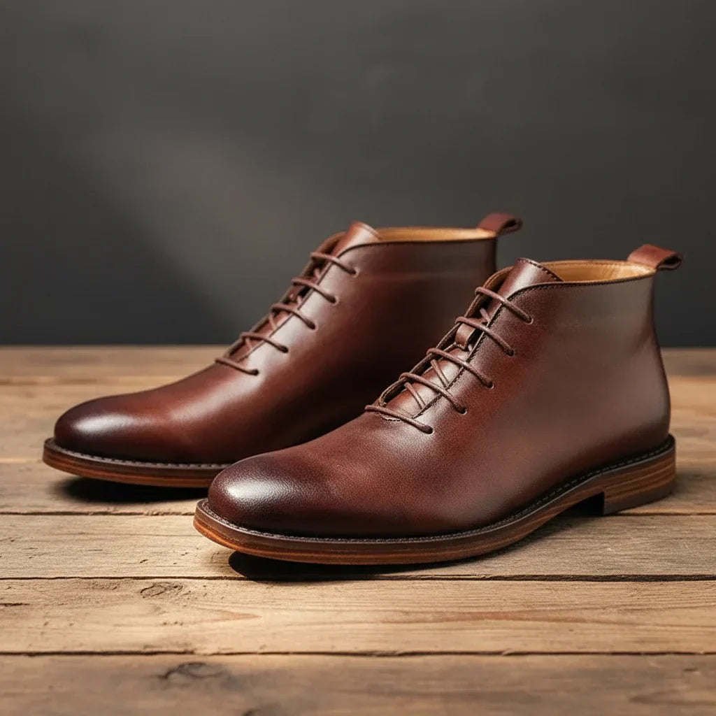 Kacob | Lace-Up Leather Chukka Boots