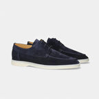 Kacob | Men's Textured Leather Lace Up Loafers