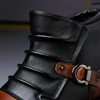 Kacob | Two-Tone Buckle Leather Boots