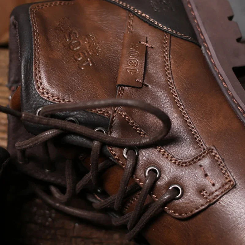 Kacob | Men's Leather Lace-Up Ankle Boots