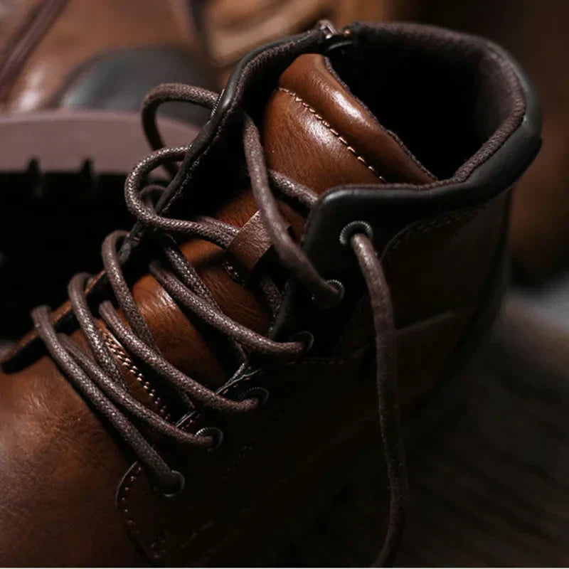 Kacob | Men's Leather Lace-Up Ankle Boots