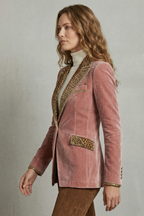 Kacob | Leopard Trim Velvet Blazer