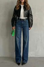 Kacob | Mid Rise Straight Leg Jeans
