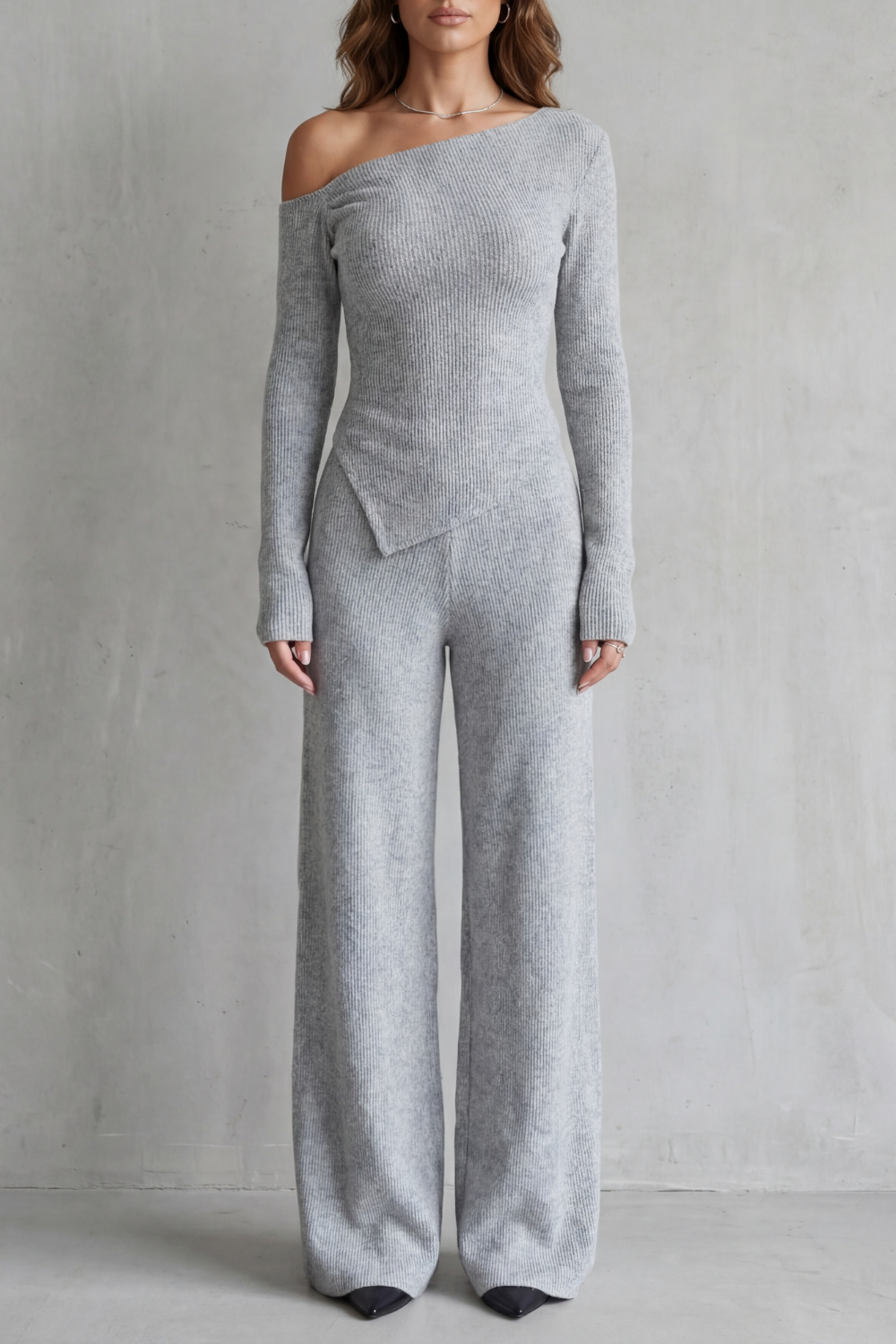 Kacob | Asymmetric Ribbed Knit Co-ord