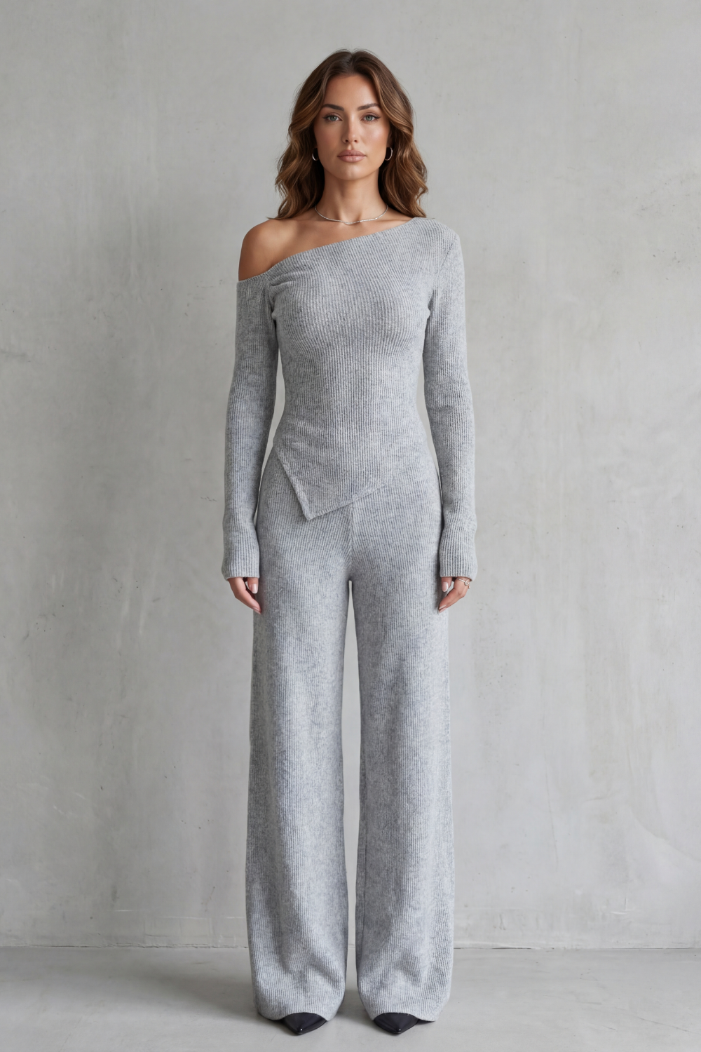 Kacob | Asymmetric Ribbed Knit Co-ord