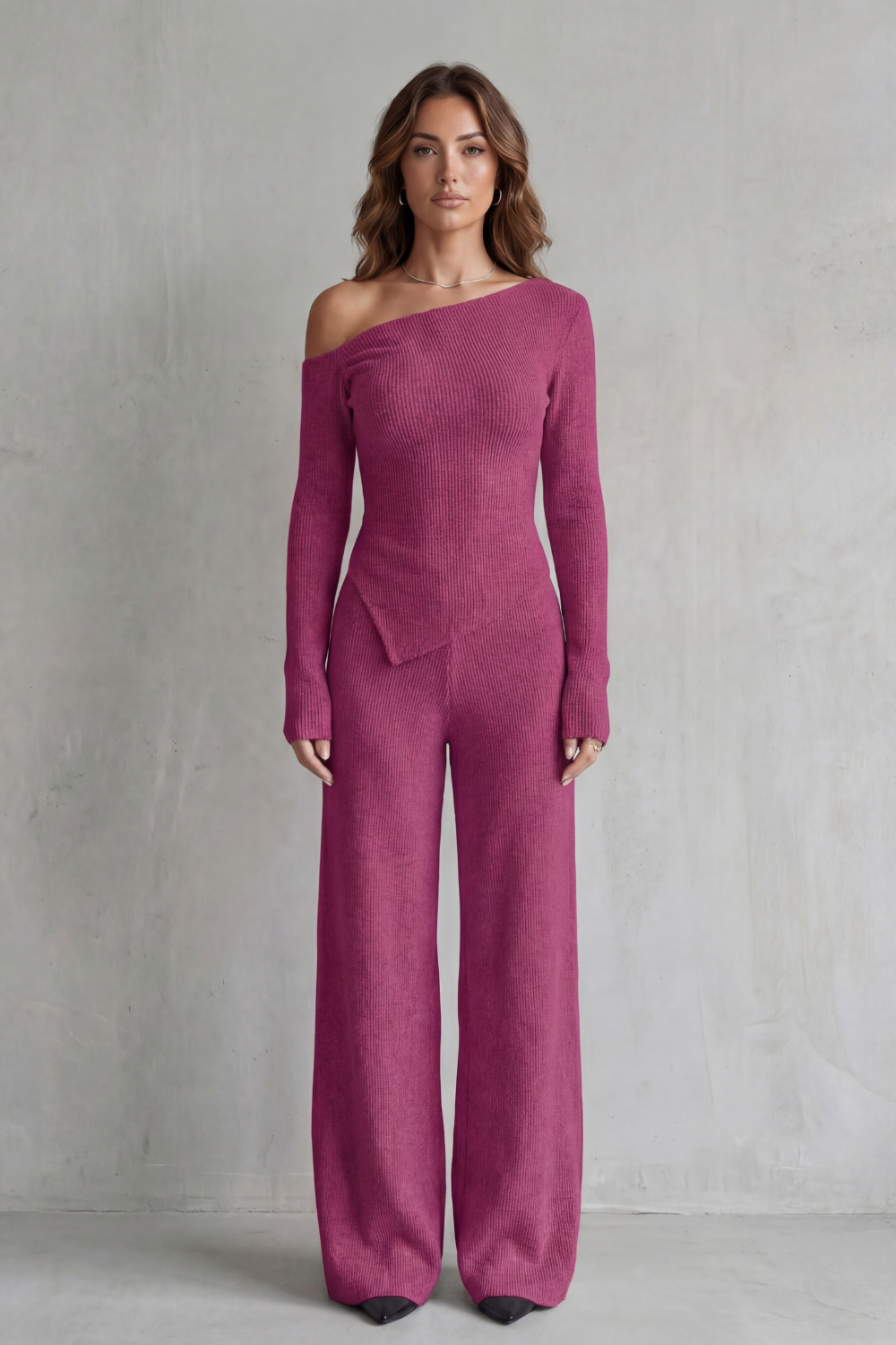 Kacob | Asymmetric Ribbed Knit Co-ord