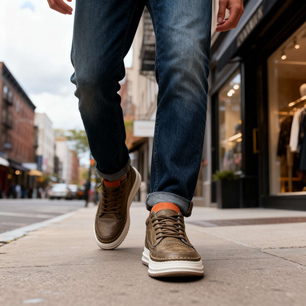 Kacob | Chunky Sole Leather Trainers