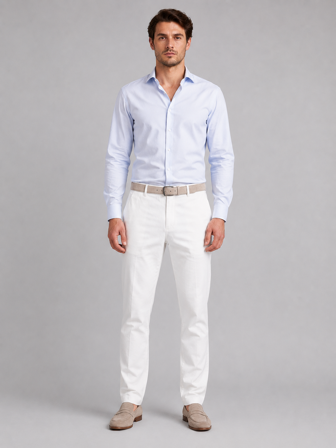 Kacob | Linen Look Straight Leg Trousers