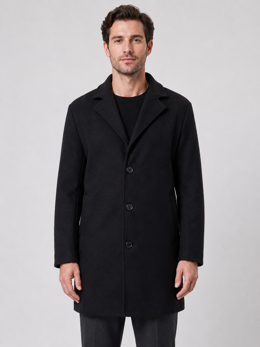 Kacob | Single Breasted Tailored Overcoat – Smart Casual Style
