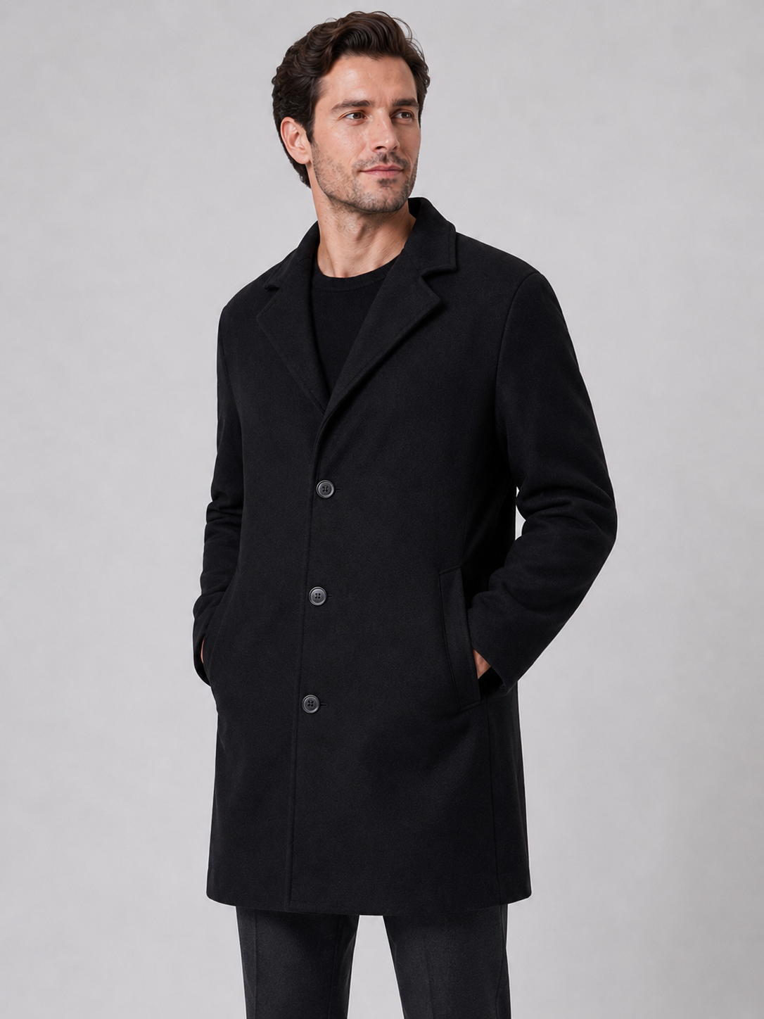 Kacob | Single Breasted Tailored Overcoat – Smart Casual Style