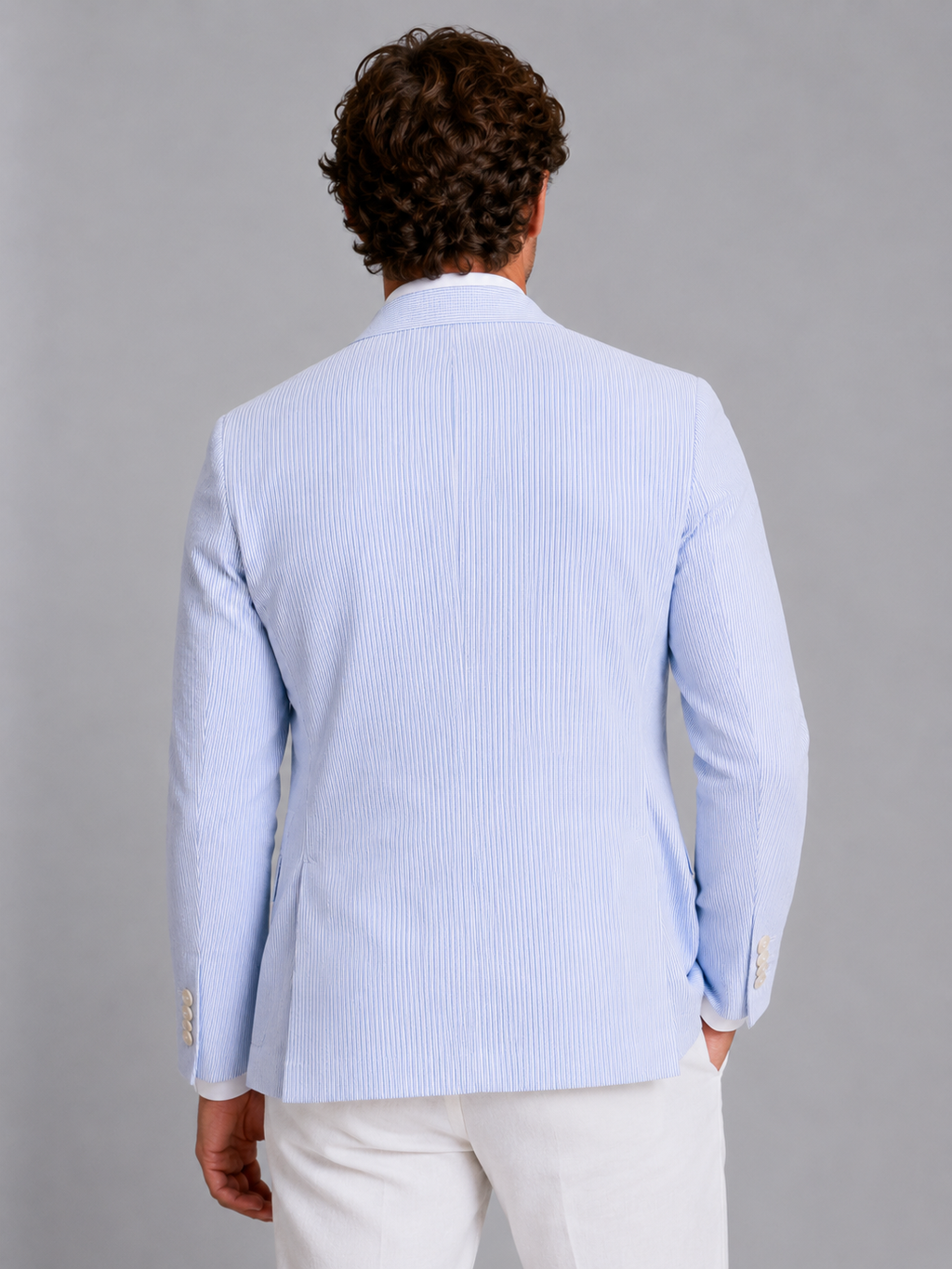 Kacob | Men's Seersucker Blazer – Slim Fit Summer Jacket