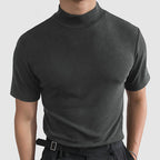 Kacob | Mock Neck Stretch T-Shirt