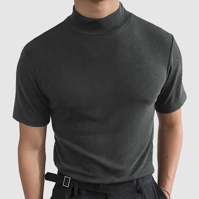 Kacob | Mock Neck Stretch T-Shirt