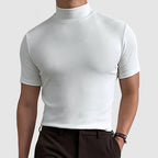 Kacob | Mock Neck Stretch T-Shirt