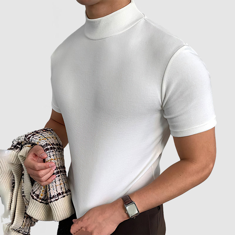Kacob | Mock Neck Stretch T-Shirt