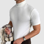 Kacob | Mock Neck Stretch T-Shirt