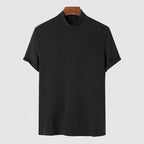 Kacob | Mock Neck Stretch T-Shirt