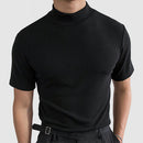 Kacob | Mock Neck Stretch T-Shirt