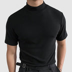 Kacob | Mock Neck Stretch T-Shirt