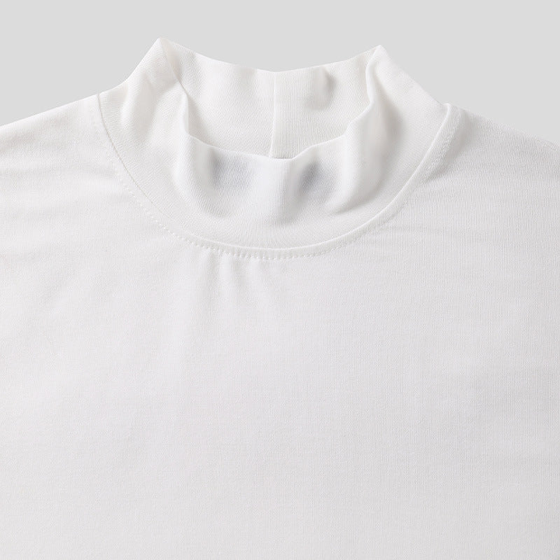 Kacob | Mock Neck Stretch T-Shirt