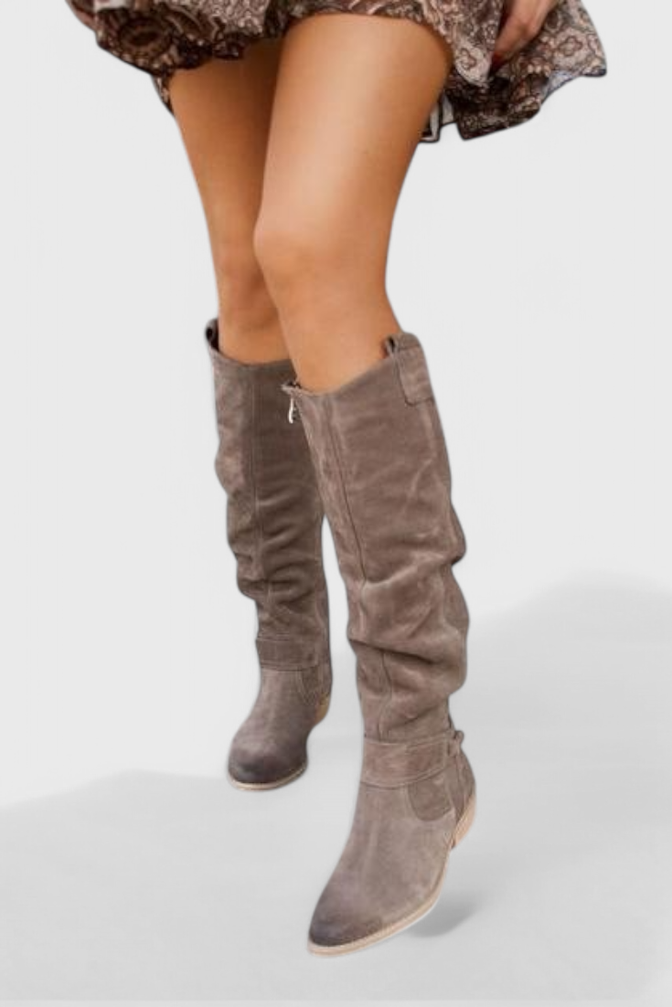 kacob womens retro slouch calf boots