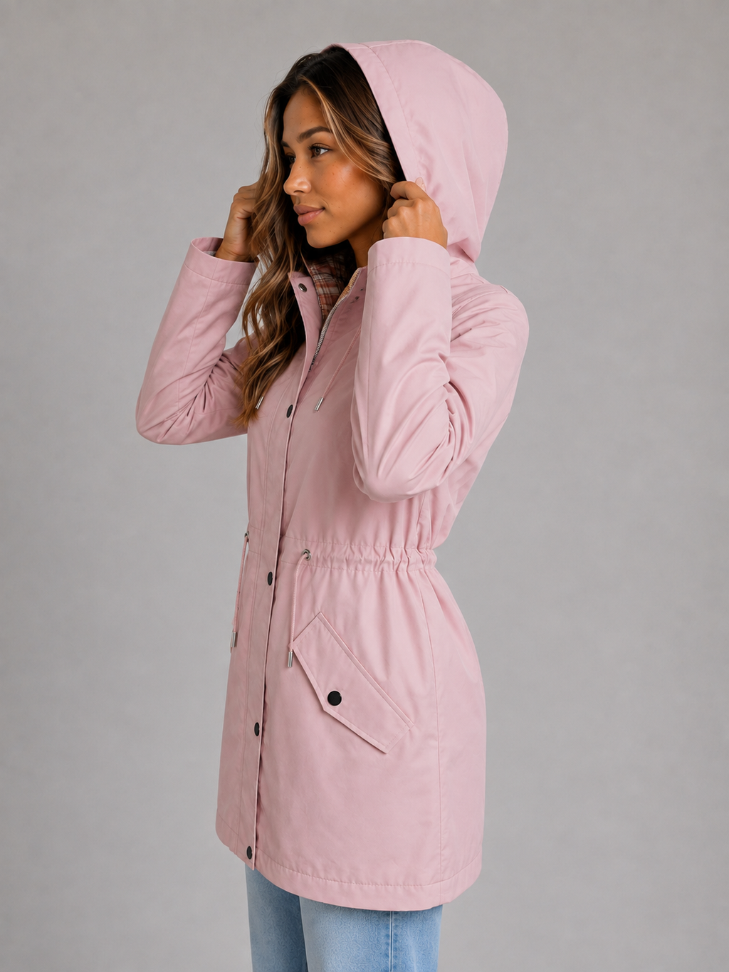 Kacob | Drawstring Hooded Rain Parka