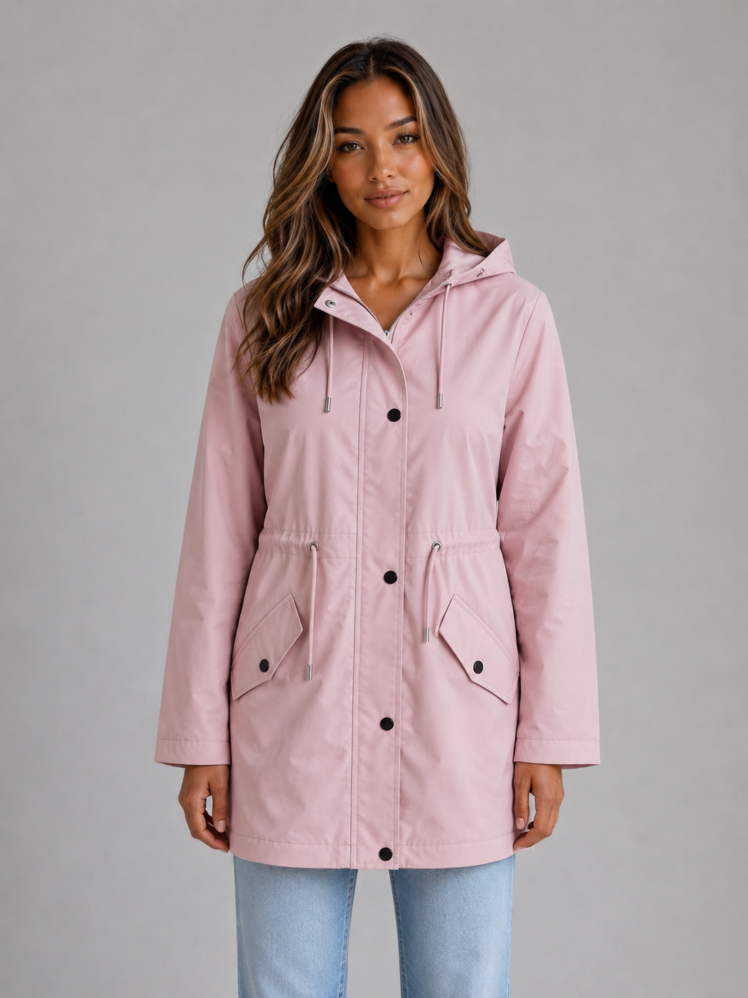 Kacob | Drawstring Hooded Rain Parka