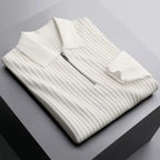 Kacob | Ribbed Knit Half Zip Polo Sweater – Quarter Zip Jumper