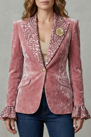 Kacob | Ruffle Cuff Velvet BlazerKacob | Ruffle Cuff Velvet Blazer