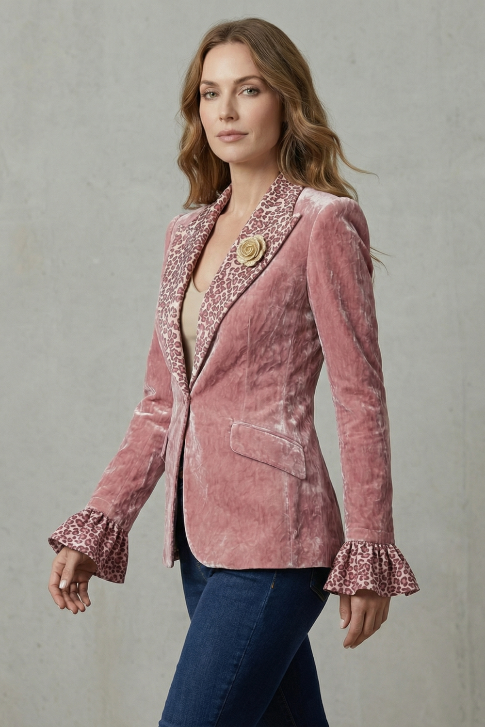Kacob | Ruffle Cuff Velvet BlazerKacob | Ruffle Cuff Velvet Blazer