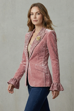 Kacob | Ruffle Cuff Velvet BlazerKacob | Ruffle Cuff Velvet Blazer