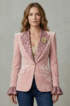 Kacob | Ruffle Cuff Velvet BlazerKacob | Ruffle Cuff Velvet Blazer