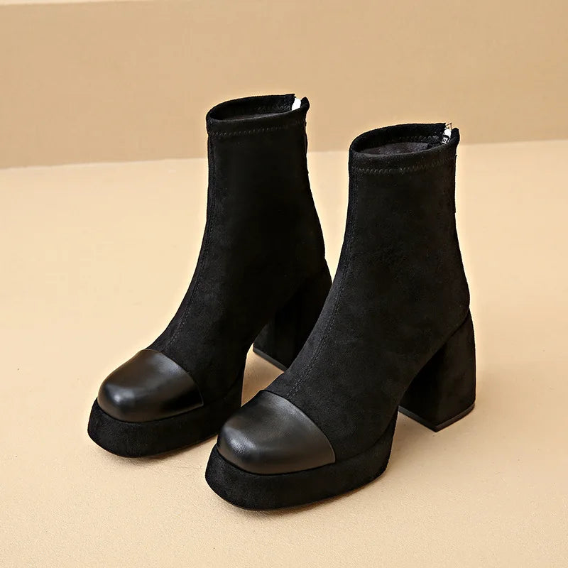 kacob womens chunky platform ankle boots