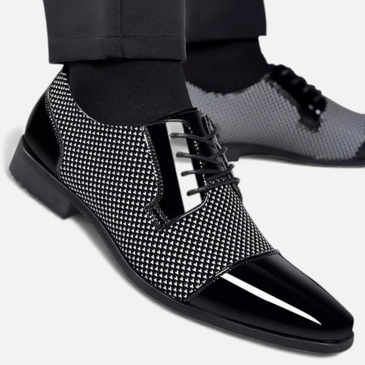 Kacob | Men's Oxford Wedding Shoes Contrast Leather