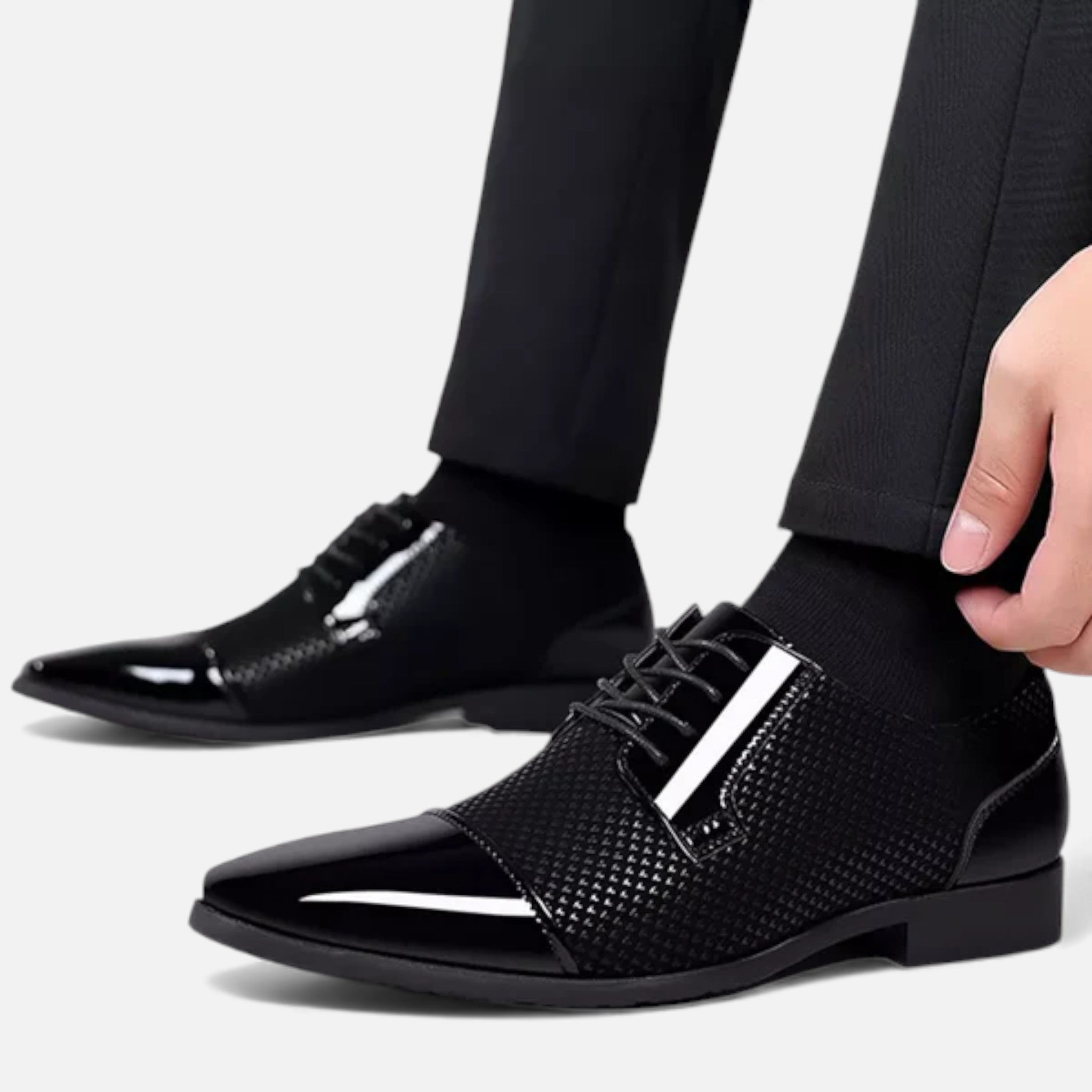 Kacob | Men's Oxford Wedding Shoes Contrast Leather