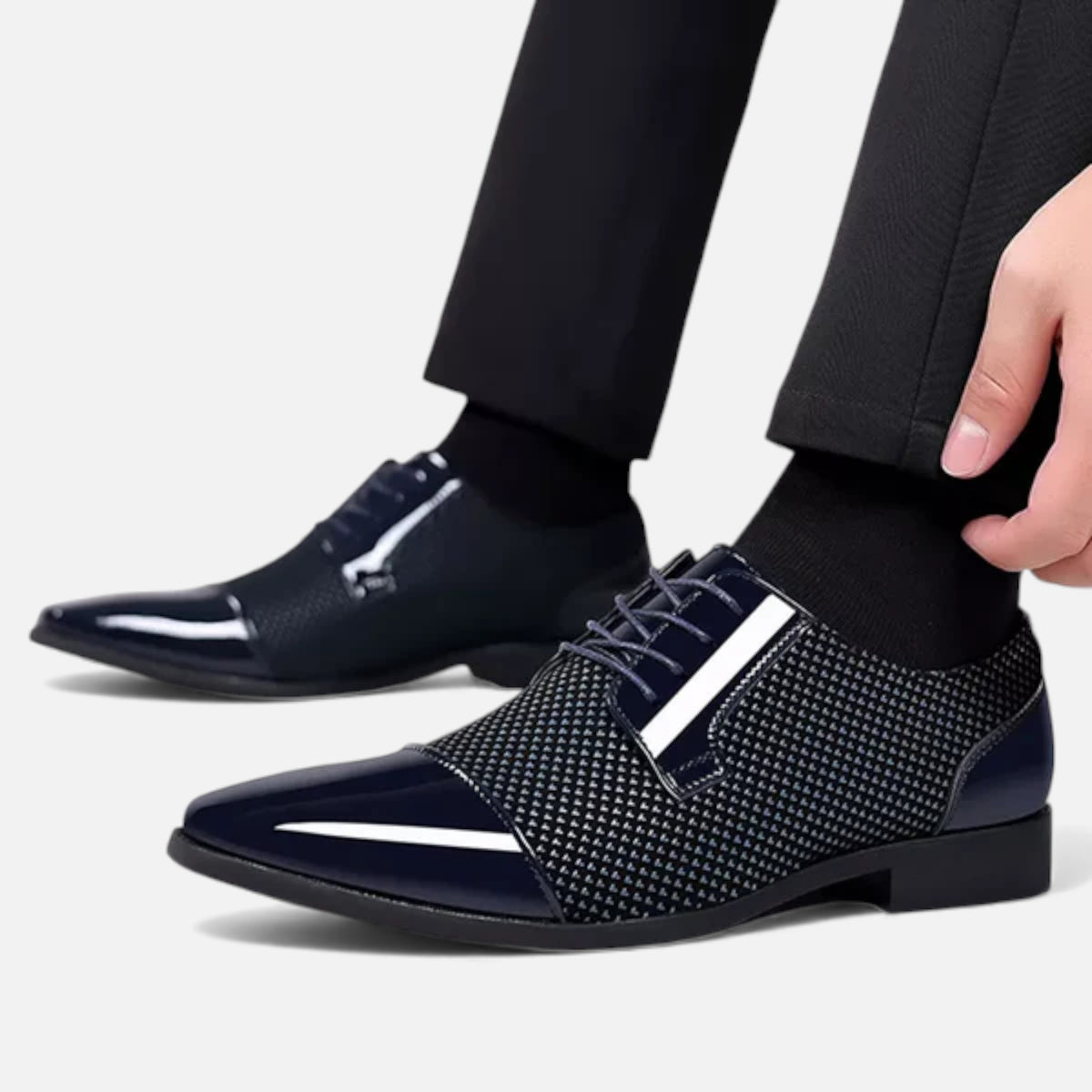 Kacob | Men's Oxford Wedding Shoes Contrast Leather