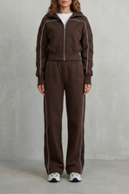 Kacob | Contrast Piping Tracksuit Set