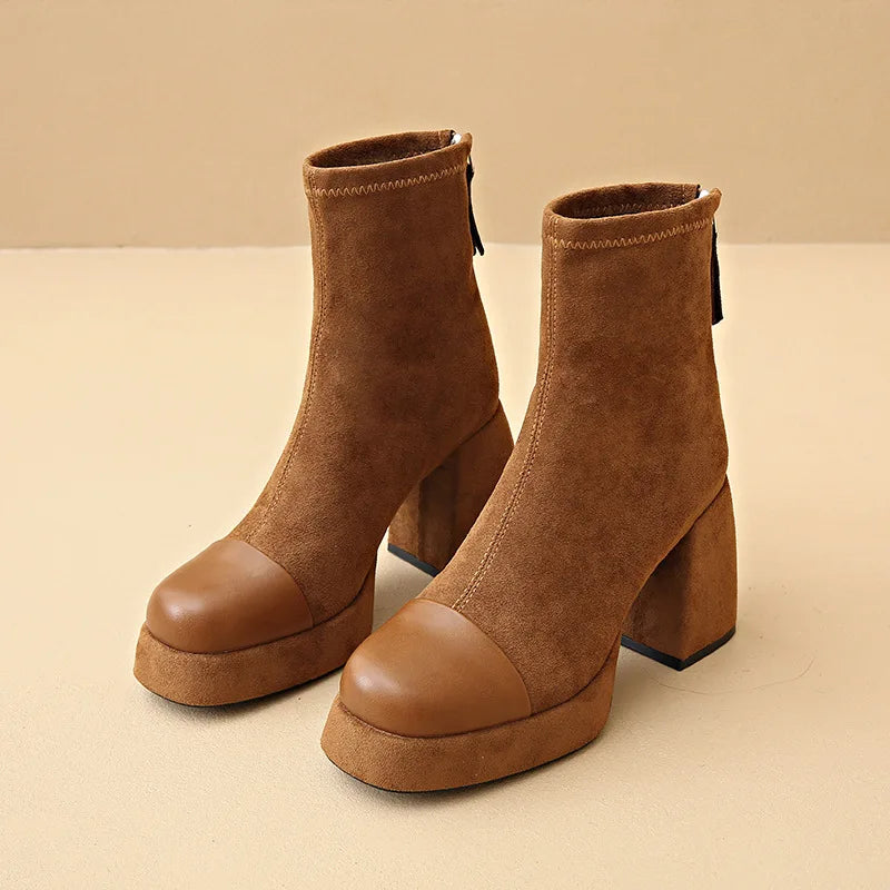kacob womens chunky platform ankle boots