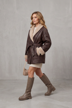 Kacob | Oversized Faux Fleece Wrap Coat