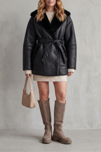 Kacob | Oversized Faux Fleece Wrap Coat