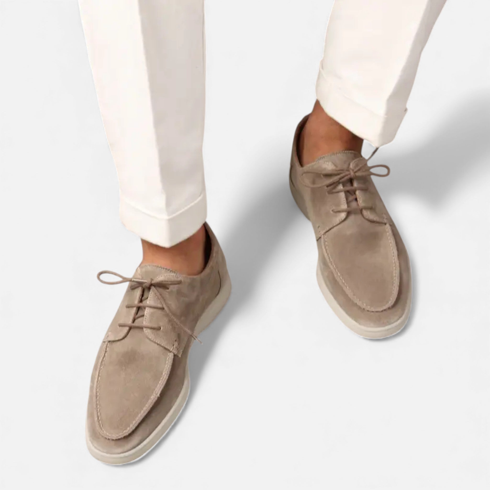Kacob | Men's Textured Leather Lace Up Loafers