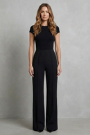Kacob | Elastic Waist Wide Leg Trousers