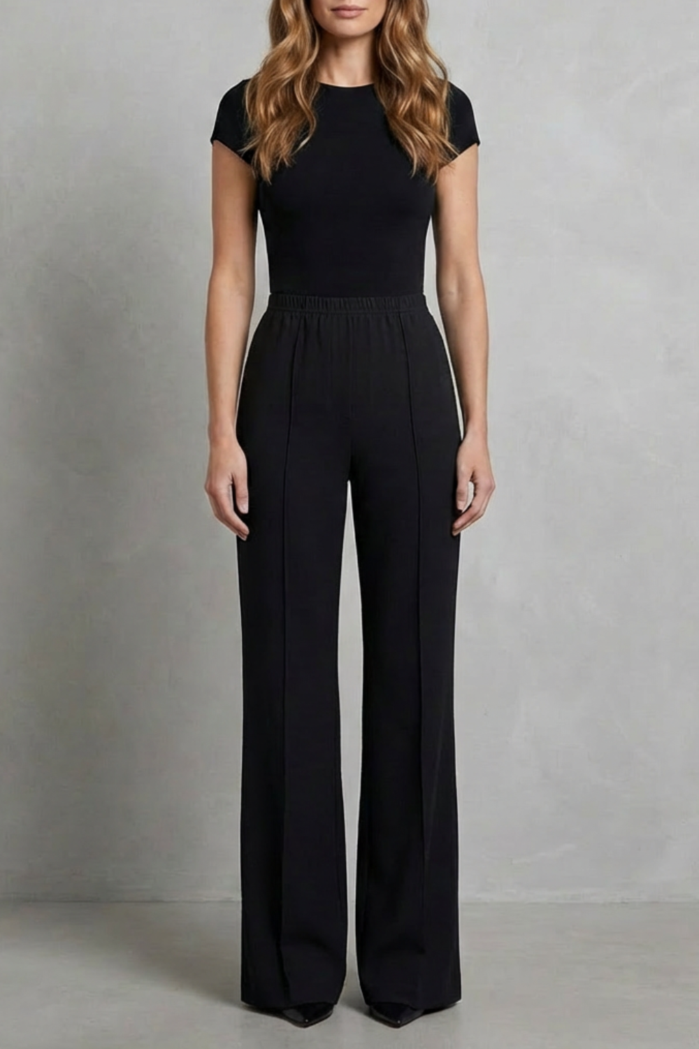 Kacob | Elastic Waist Wide Leg Trousers